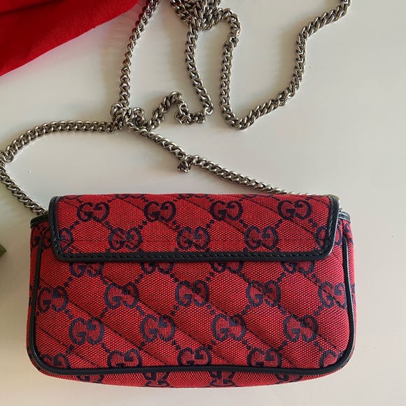 Gucci Marmont Limited Edition Rare Super Mini Red Canvas Cross Body Bag - Picture 4 of 7